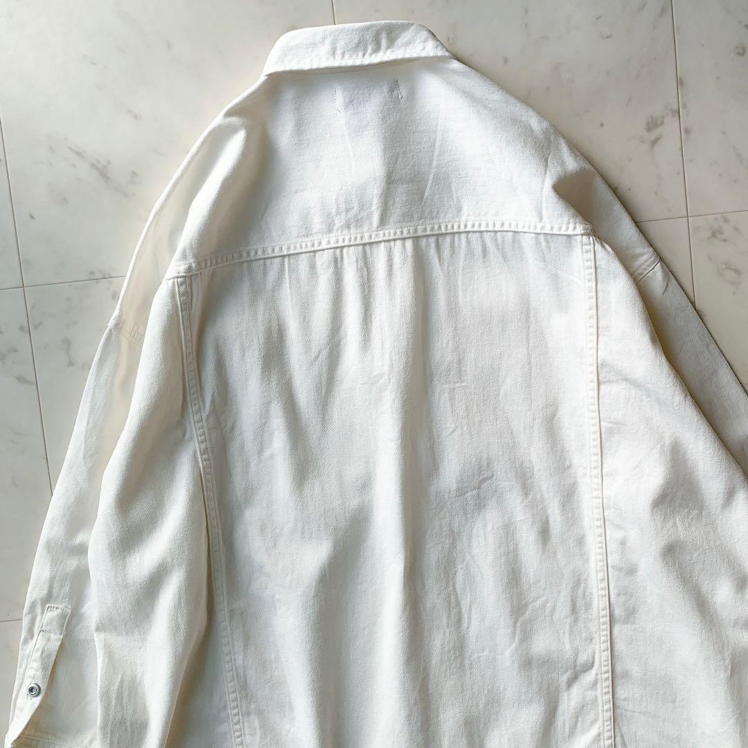 美品 ヘルシーデニム アーモンド デニムシャツ　オーバーシルエット ゆったり