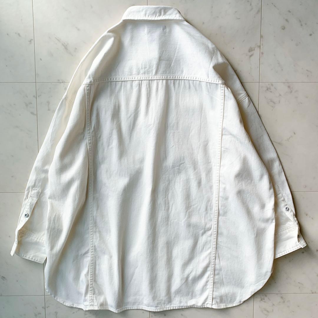 美品 ヘルシーデニム アーモンド デニムシャツ　オーバーシルエット ゆったり