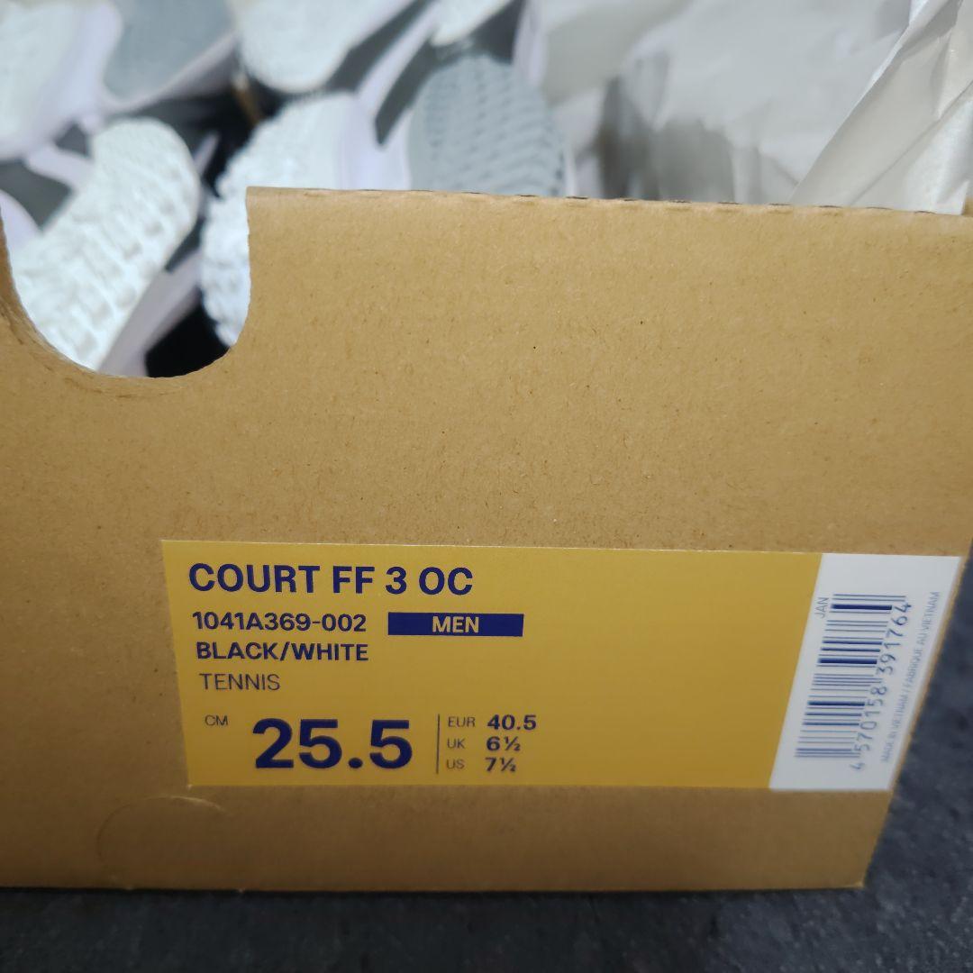 asics COURT FF3 OC新品シューズブラック/ホワイト25.5