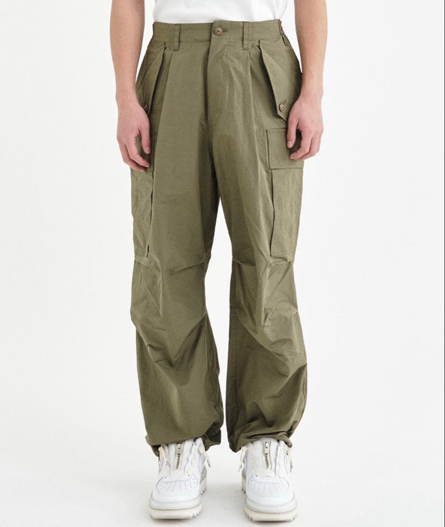 【美品】KHOKI 24ss ミリタリーワークパンツ カーキ