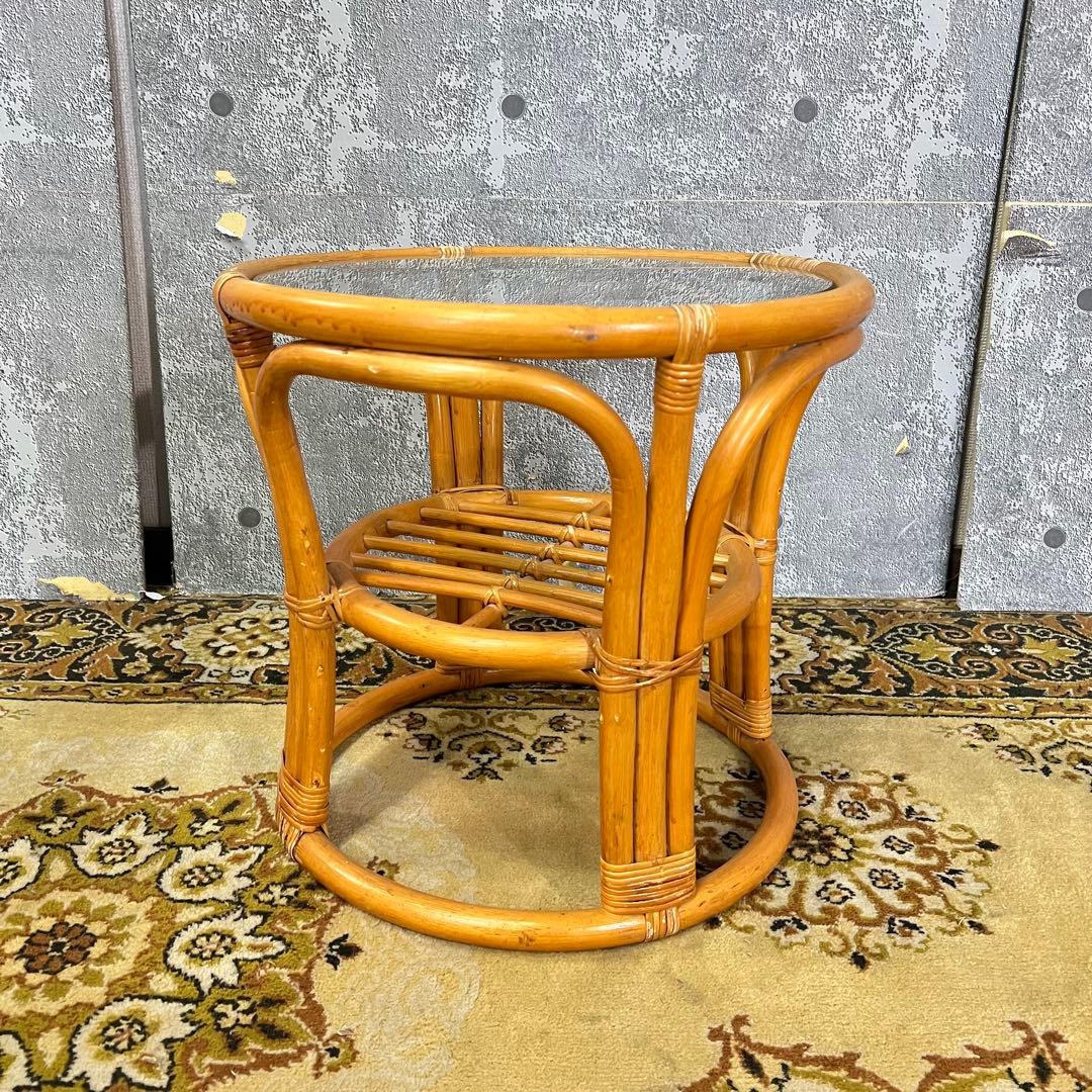 ꧁籐家具꧂ラタン ハイバックチェア2脚&コーヒーテーブルセット 籐素材 机 椅子