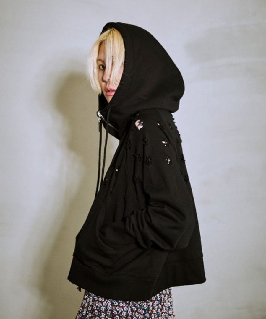 OPULENCE 裏毛ジップアップフーディー BLK