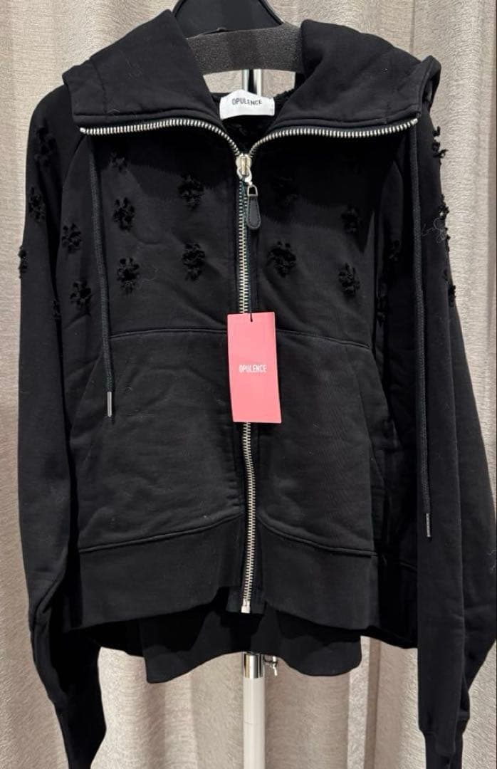 OPULENCE 裏毛ジップアップフーディー BLK