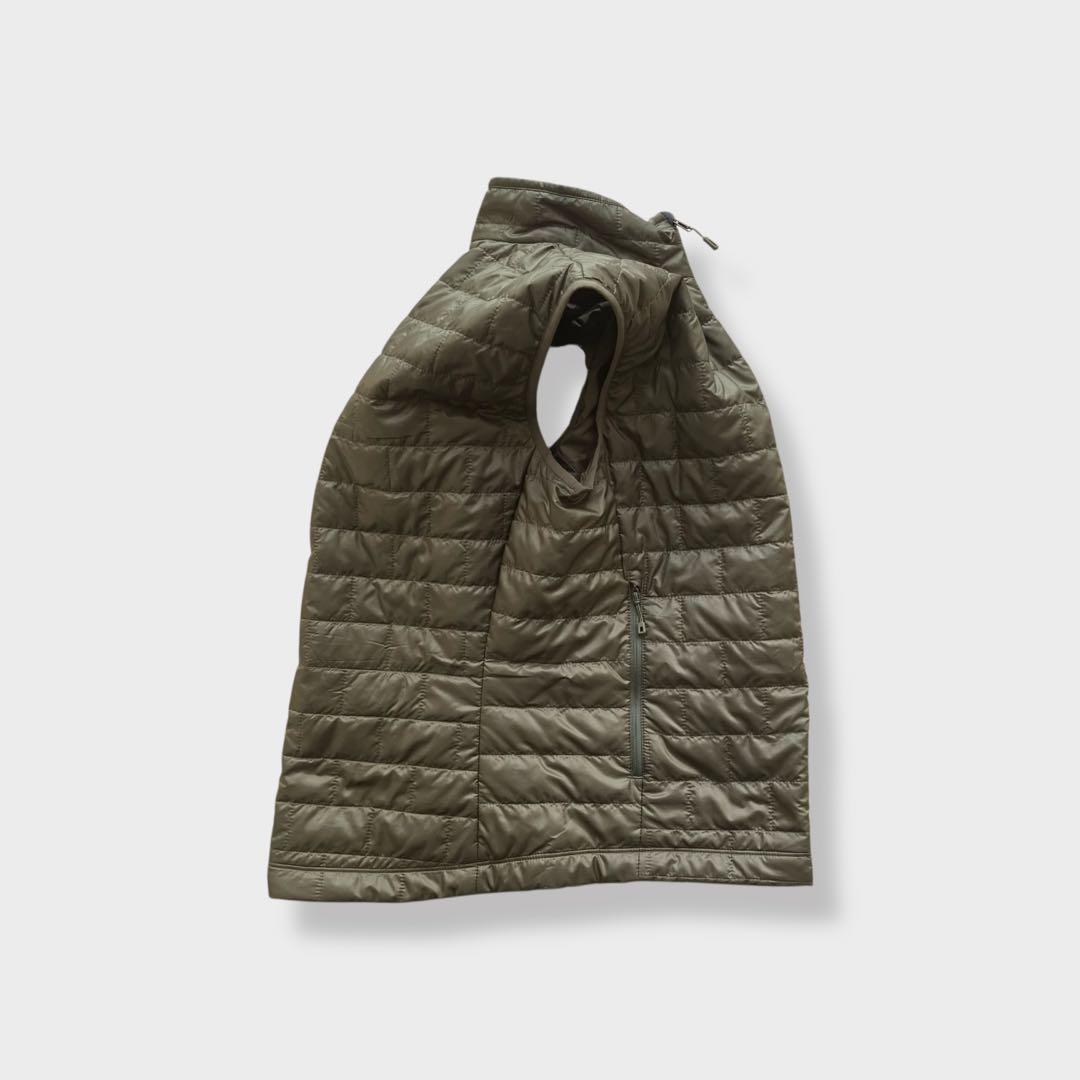 パタゴニアpatagoniaナノパフベストMカーキ中間着ミッドレイヤー化繊UL