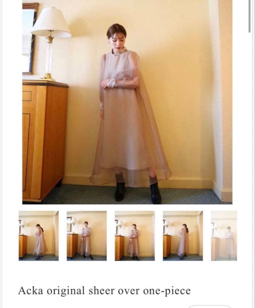 Acka sheer over one-piece ベージュ　サイズ2