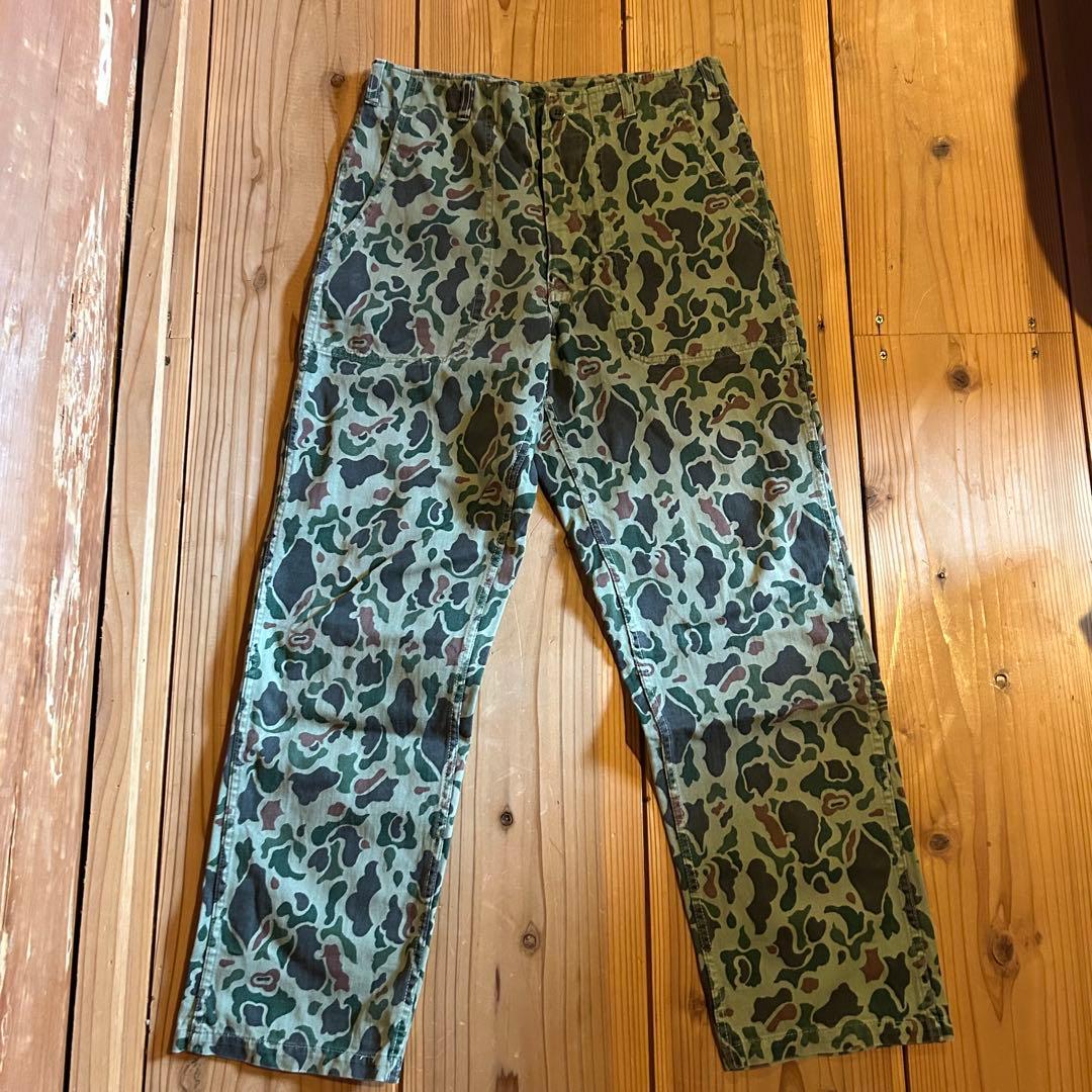 ダックハンターカモ パンツ 迷彩 カモ柄 カモフラ 希少 美品古着