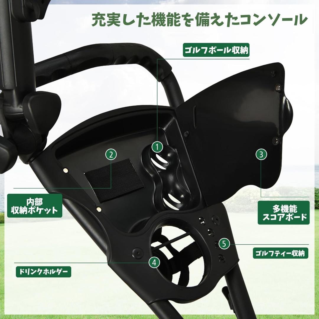Goplus ゴルフバッグキャリーカート 折りたたみ式 ゴルフプッシュカート