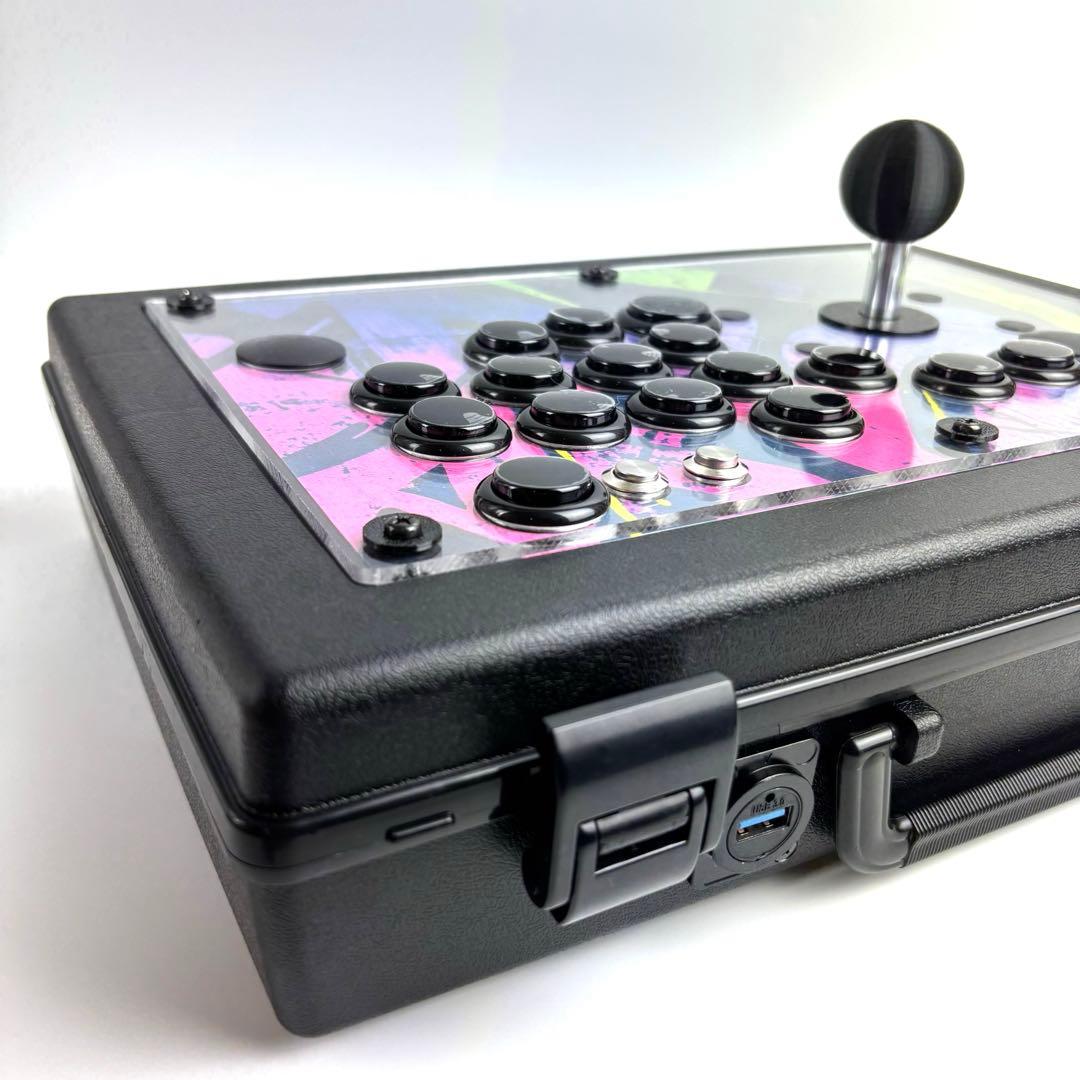 【着脱式レバー搭載】 アケコン＋レバーレス ショートストロークボタン a1