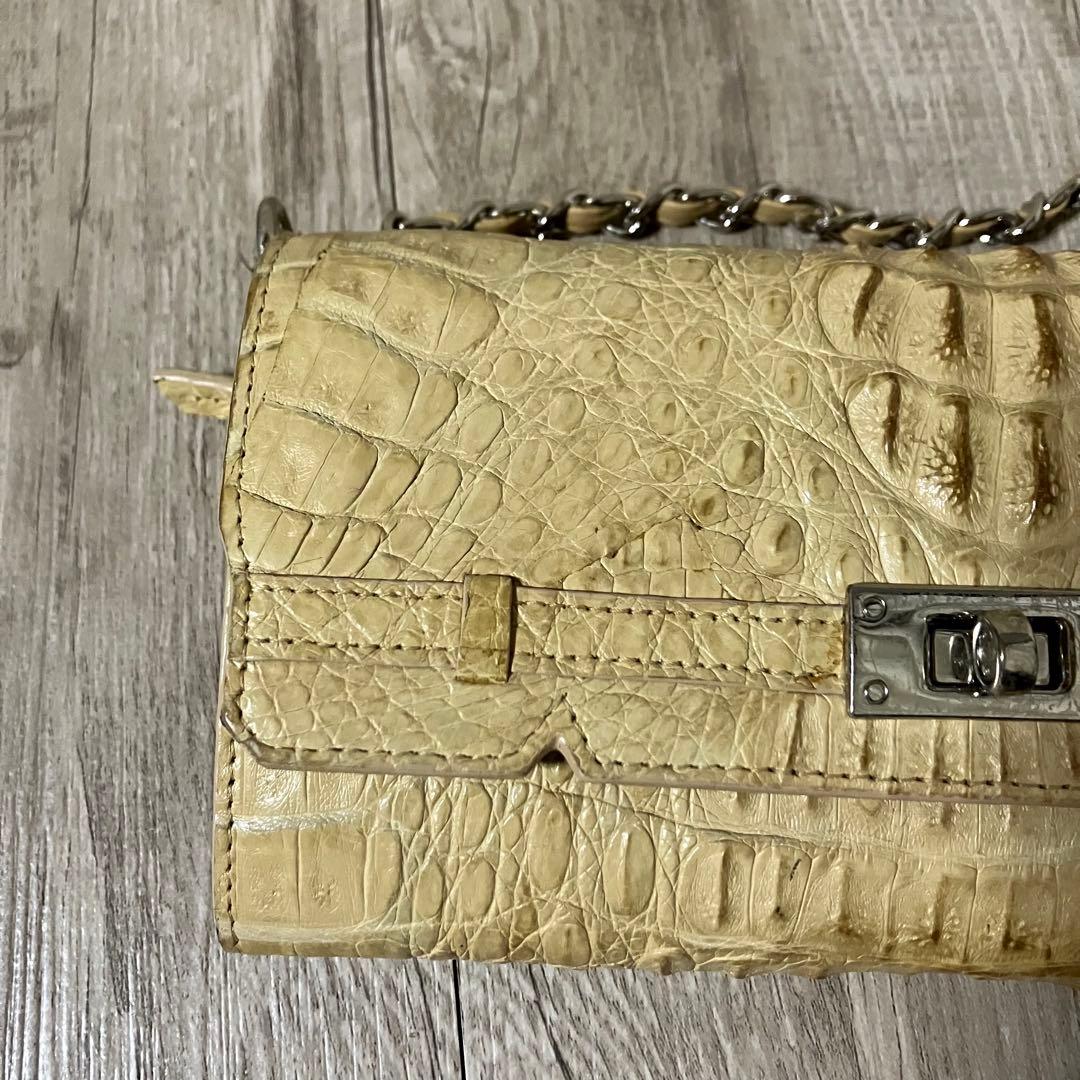 3F RODANIA クロコダイル カイマン お財布ショルダー バッグ 2way