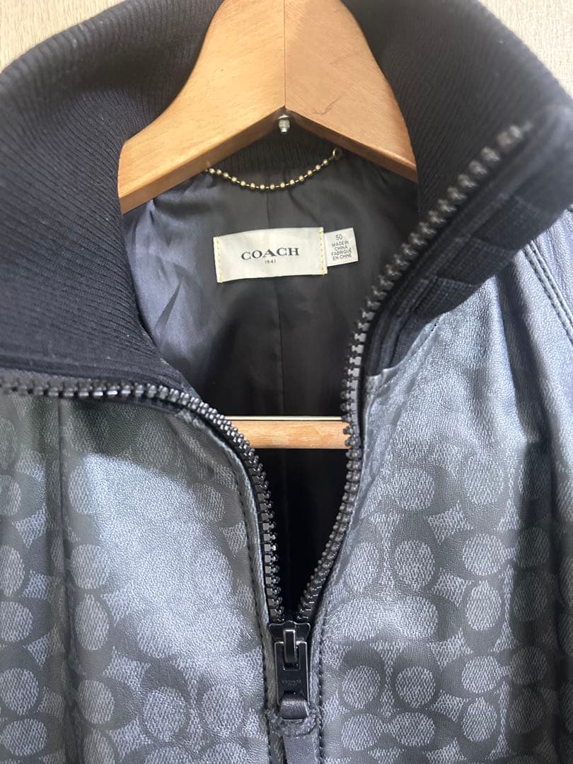 春物　coach シグネチャーレザージャケット　メンズ