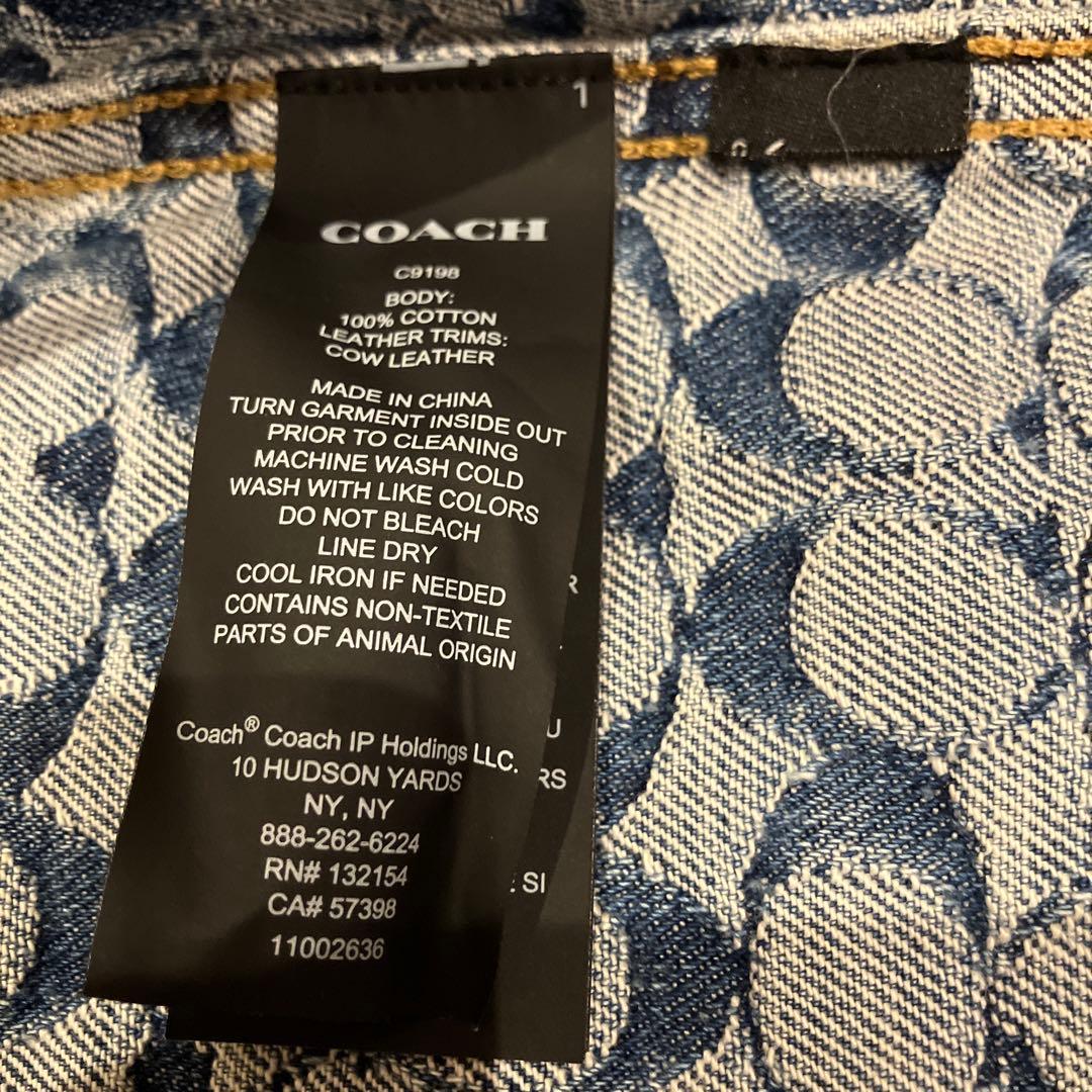 美品✨COACH シグネチャー 総柄 デニムジャケット 金ボタン　L 男女兼用
