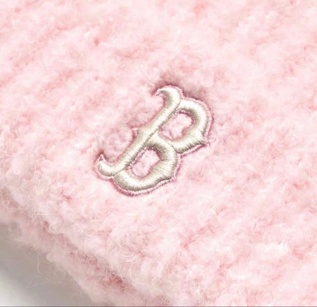 aespa KARINA着用MLB ビーニー　ニット帽　猫耳　韓国　PINK