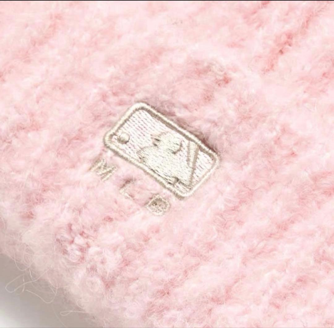 aespa KARINA着用MLB ビーニー　ニット帽　猫耳　韓国　PINK