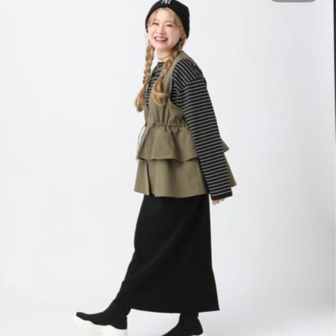新品 LEPSIM ゆきは ギャザー2WAY ベスト カーキ
