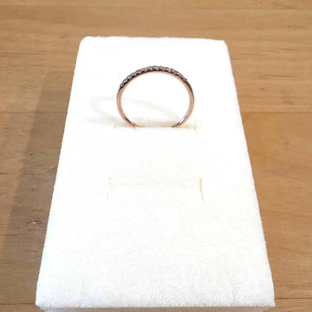 エステール K10 ピンク ゴールド ダイヤモンド リング ハーフ エタニティ