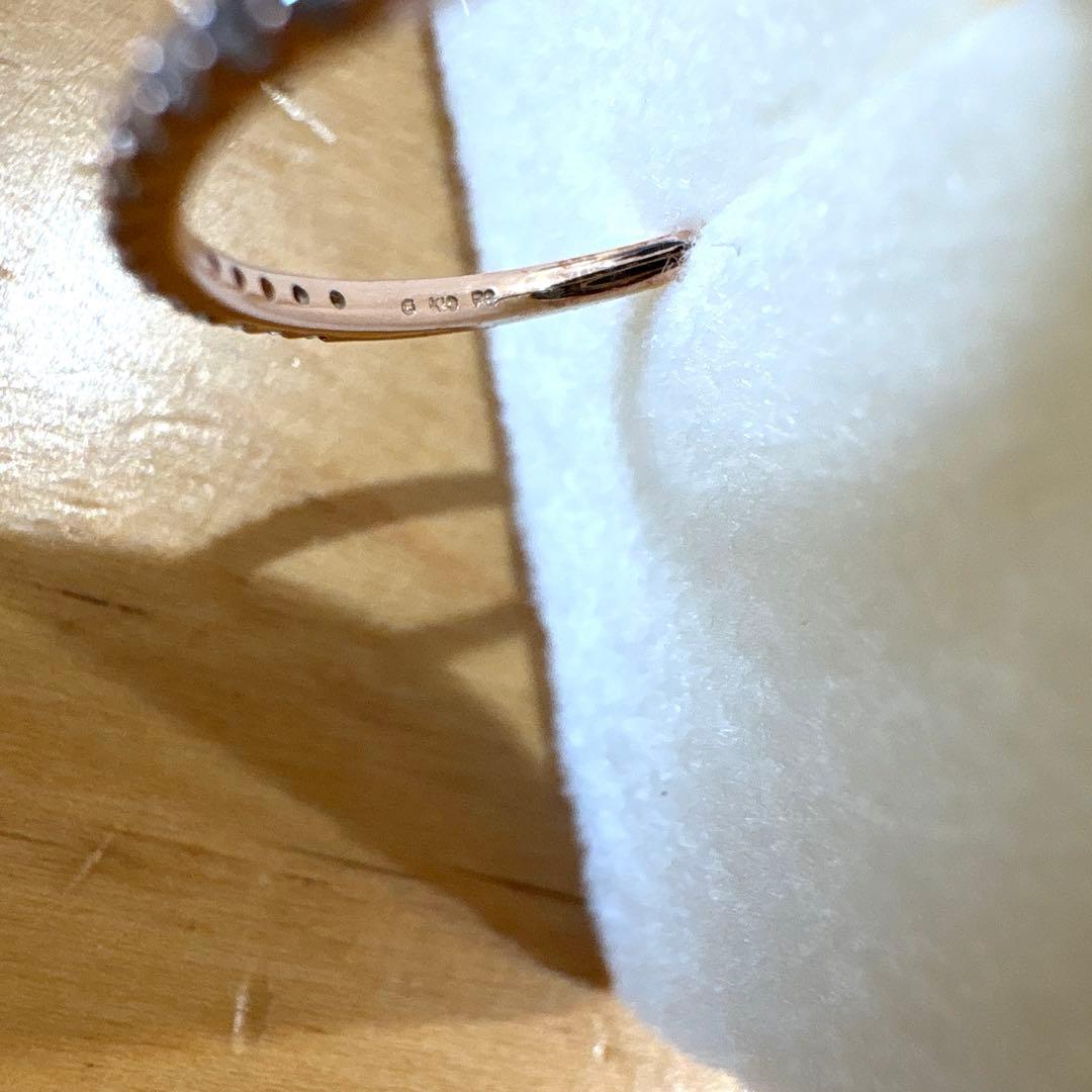 エステール K10 ピンク ゴールド ダイヤモンド リング ハーフ エタニティ