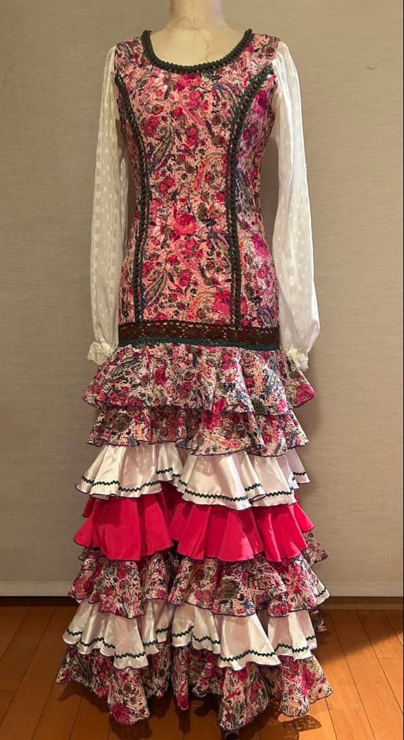 フラメンコ衣装ハンドメイド美品ワンピース
