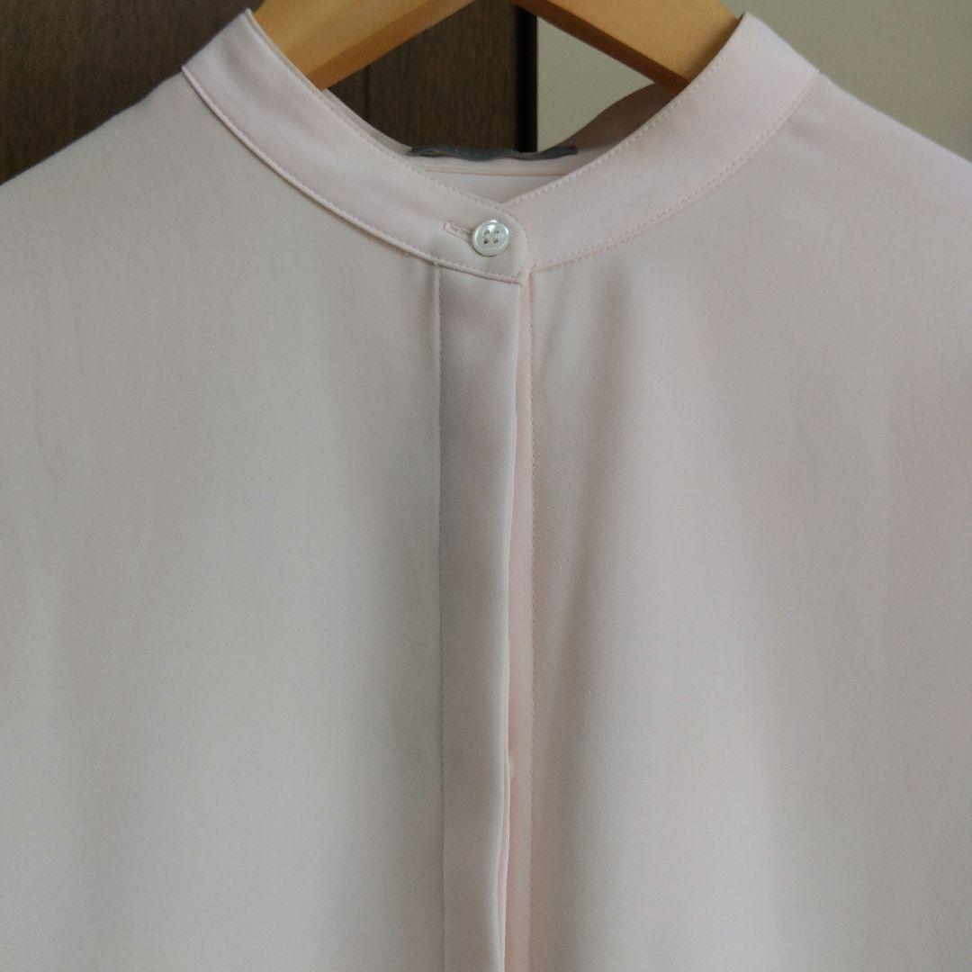 theory luxe ピンク ボウタイ長袖ブラウス