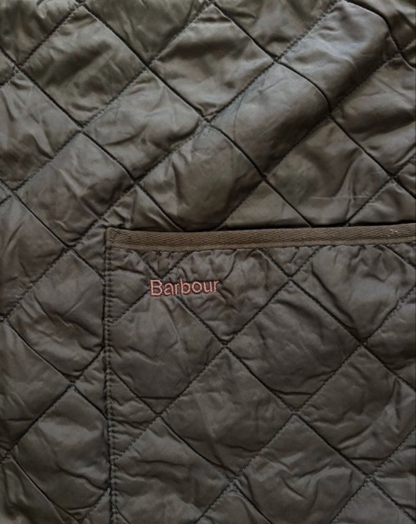 Barbour ダークグリーン キルティングベスト