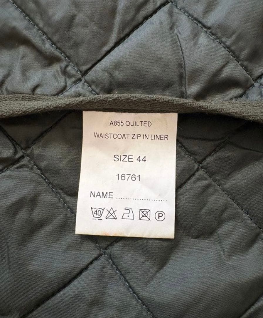 Barbour ダークグリーン キルティングベスト