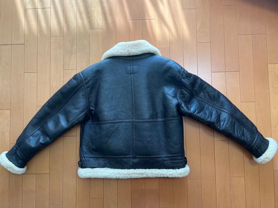 美品★リアルレザー B-3 ムートン 羊革 ボンバージャケット 茶 M 韓国製