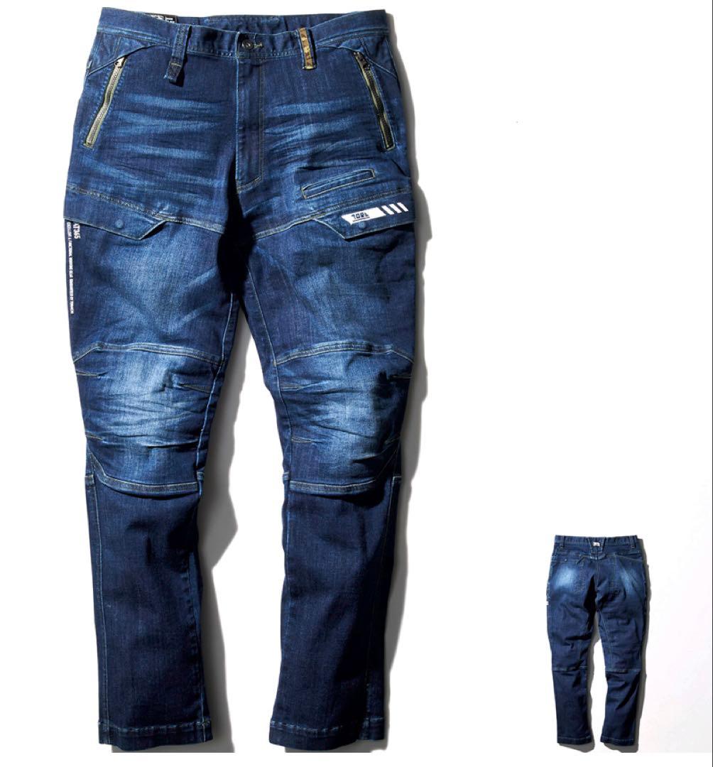 寅壱 パンツ 作業着 メンズ 8830 ストレッチ デニム 新品 LLサイズ.