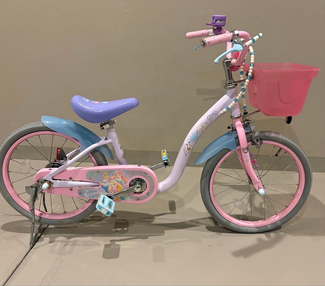 【美品】18インチ幼児用自転車 ピンク ディズニープリンセス