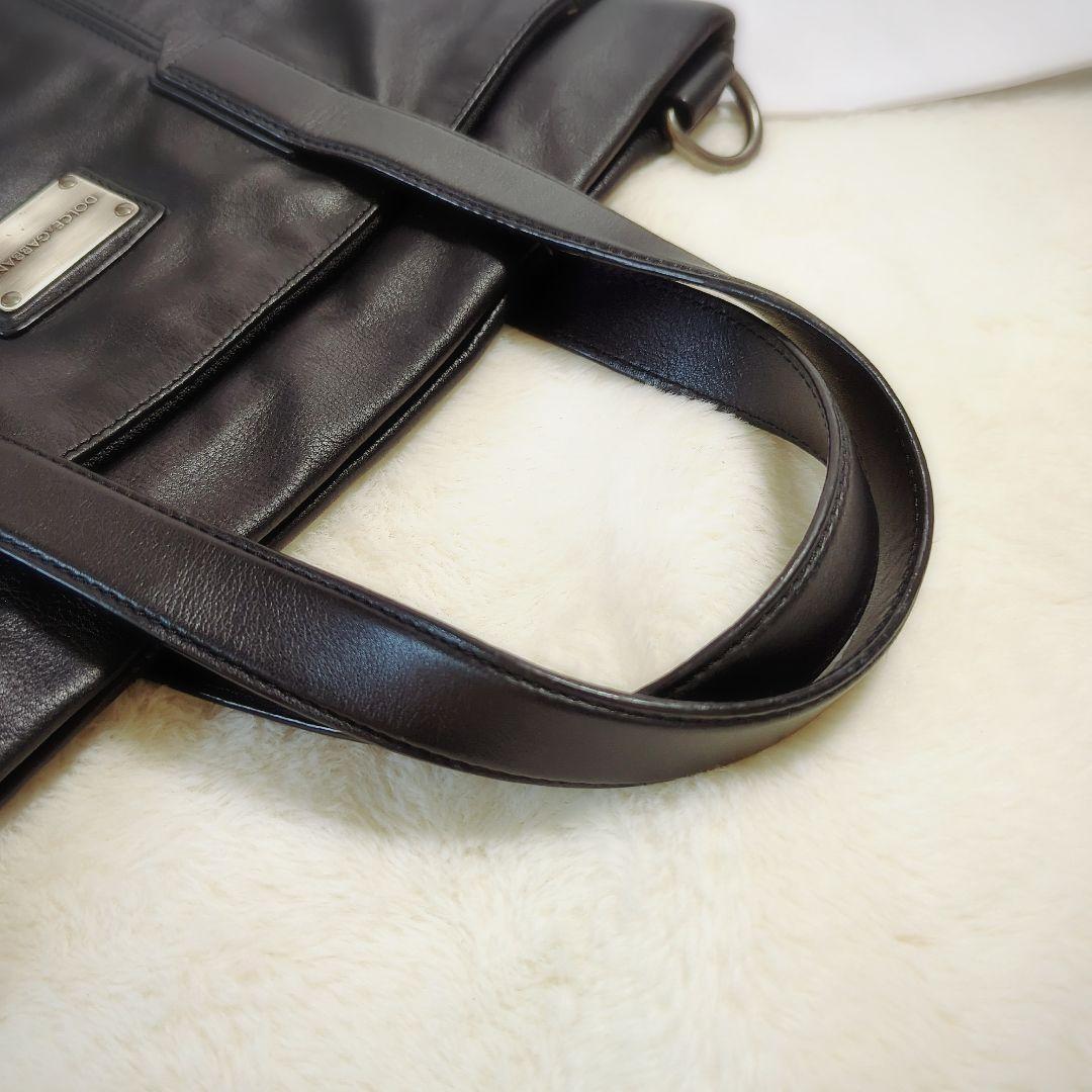 美品　ドルチェ&ガッバーナ　本革レザー　2wayトートバッグ ブラック