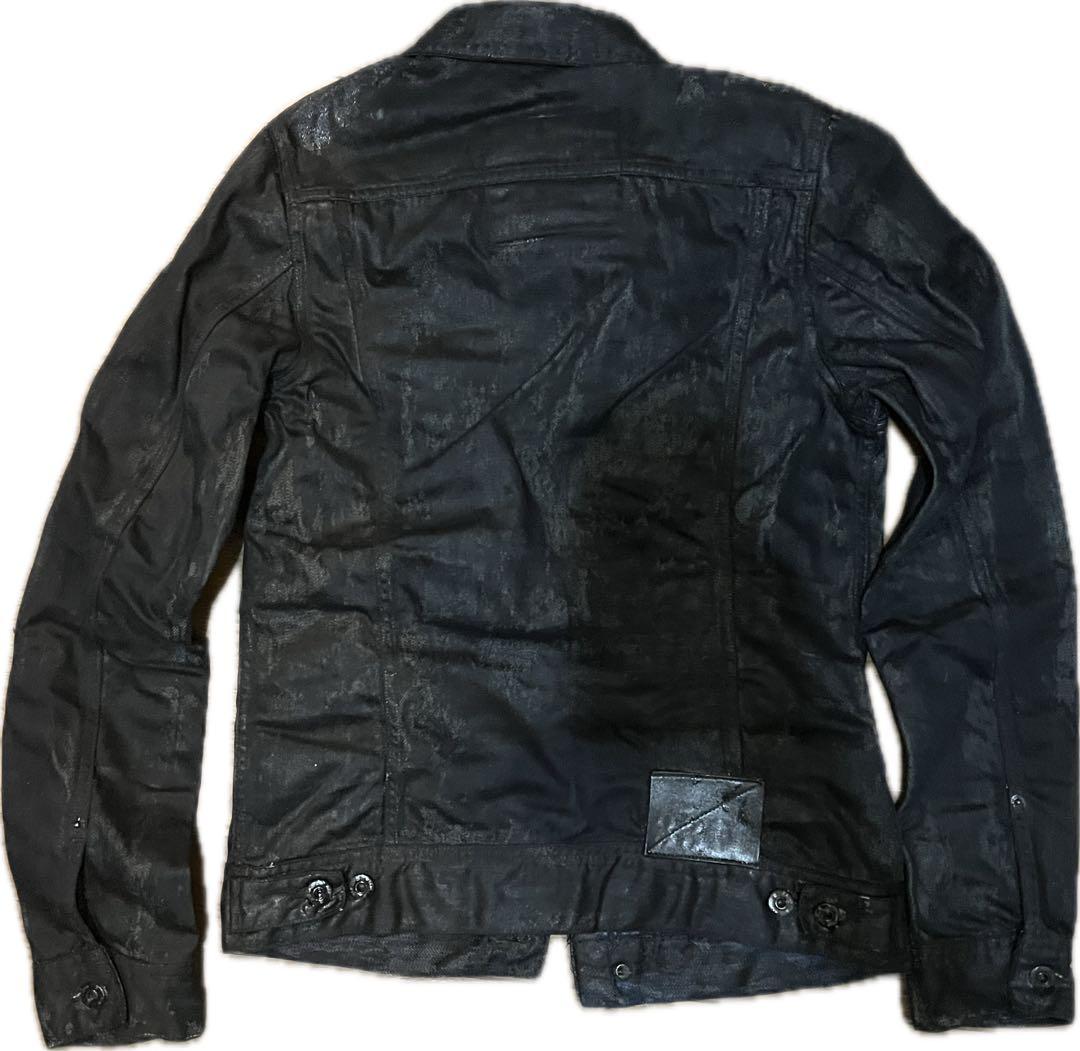 wax加工コーティングデニムジャケット　swag opium vkei y2k