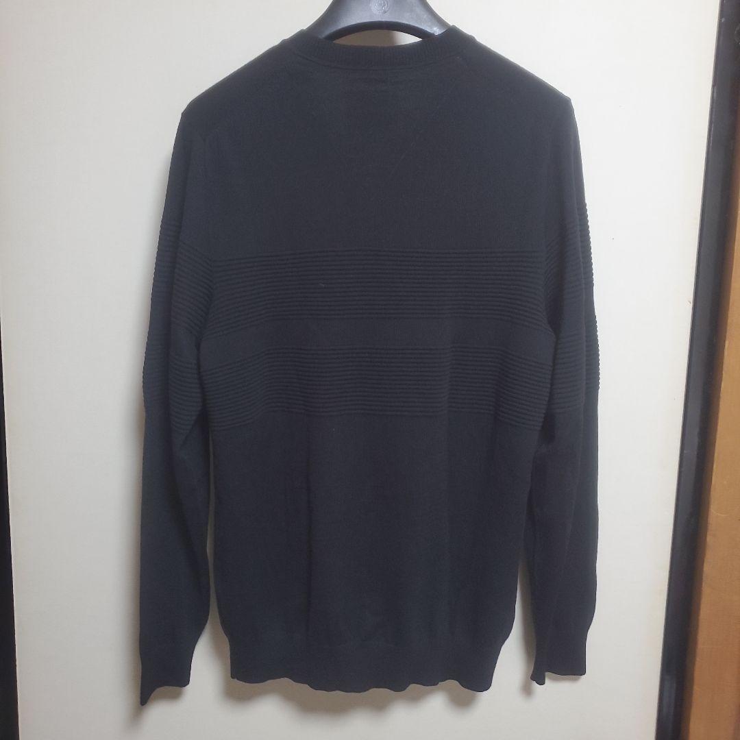 【美品】travisMathew　薄手ニット　ブラック　XL　ストライプ　タイト