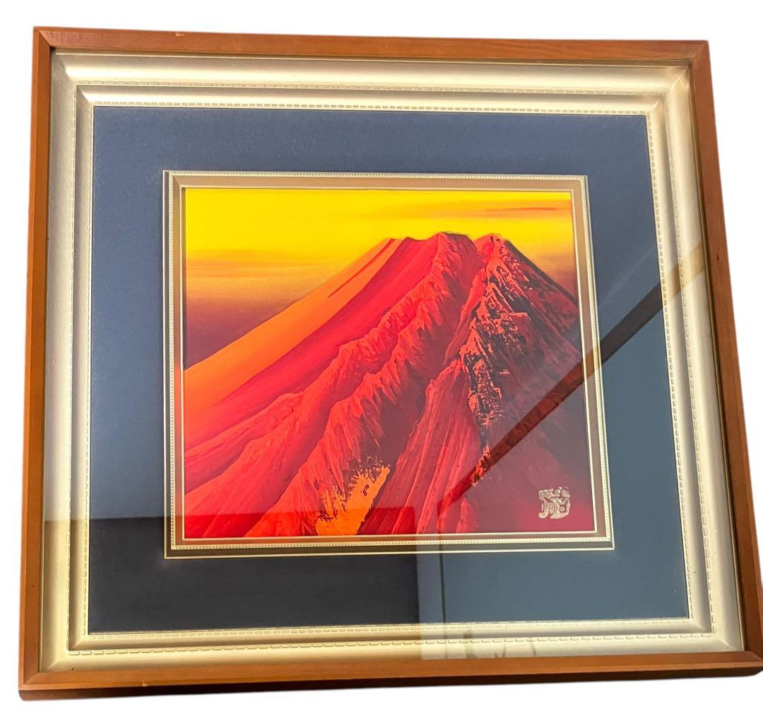百瀬善明作 赤富士 立体画 盛絵