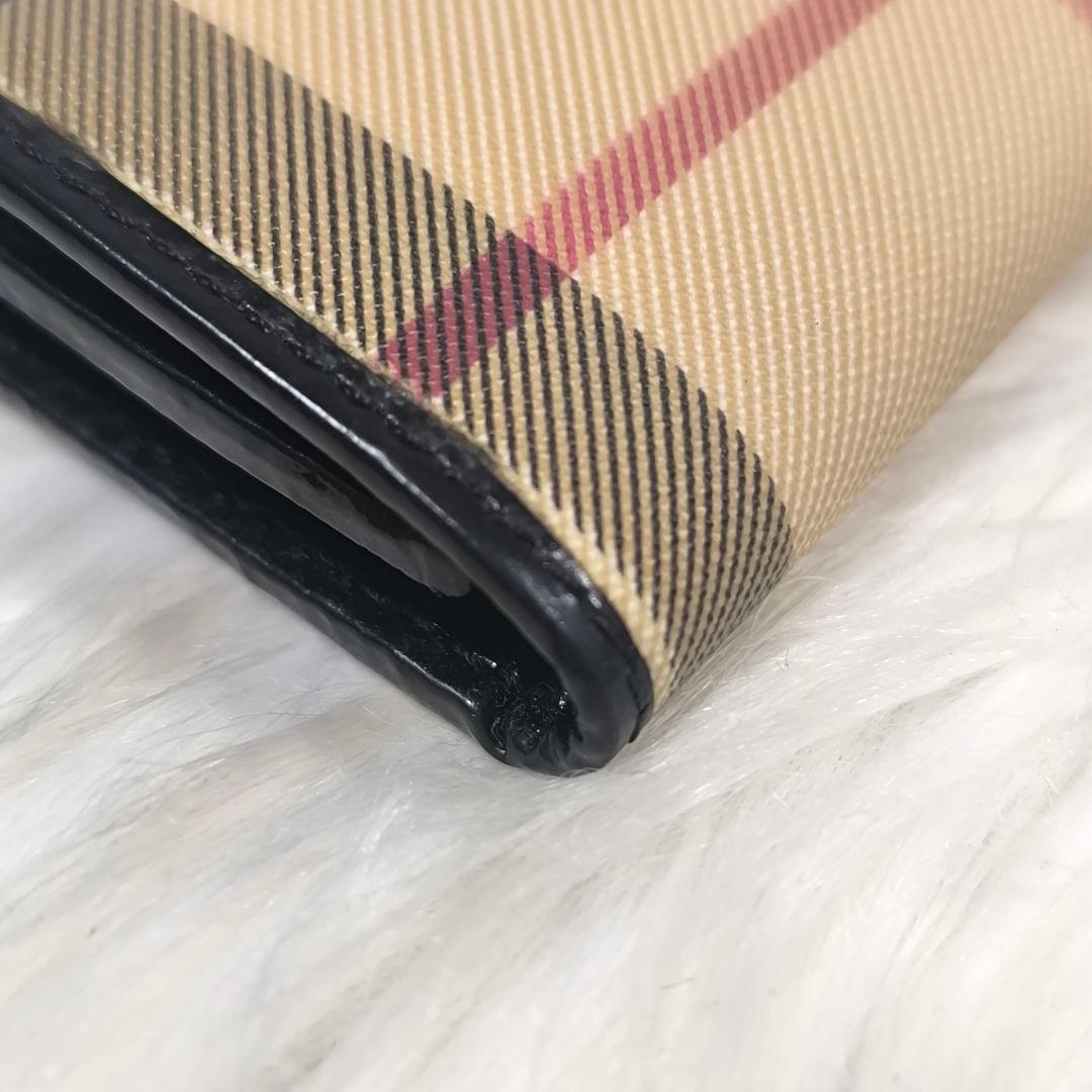 【極美品】バーバリー　ノヴァチェック　PVC レザー　6連キーケース