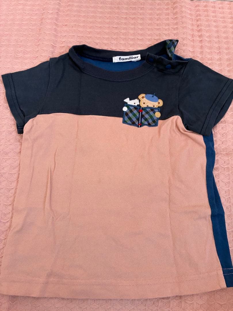 familiar ボートとクマ刺繍 Tシャツセット