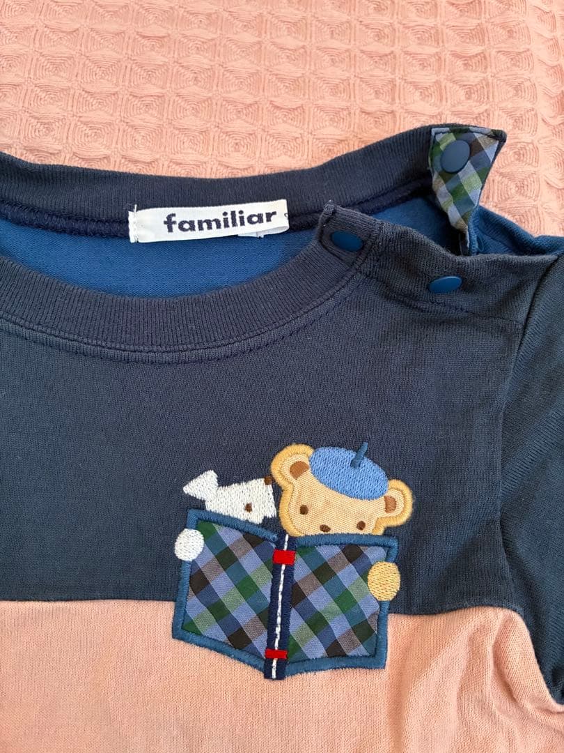 familiar ボートとクマ刺繍 Tシャツセット