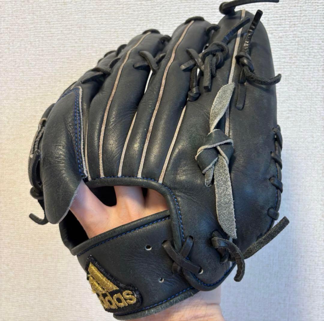 アディダス グローブ 左投げ 投手 サウスポー ブラック ブルーステッチ 野球
