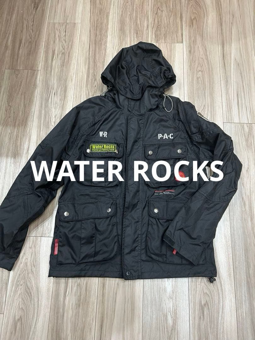WATER ROCKS 釣り フィッシングジャケット 黒 多機能ポケット