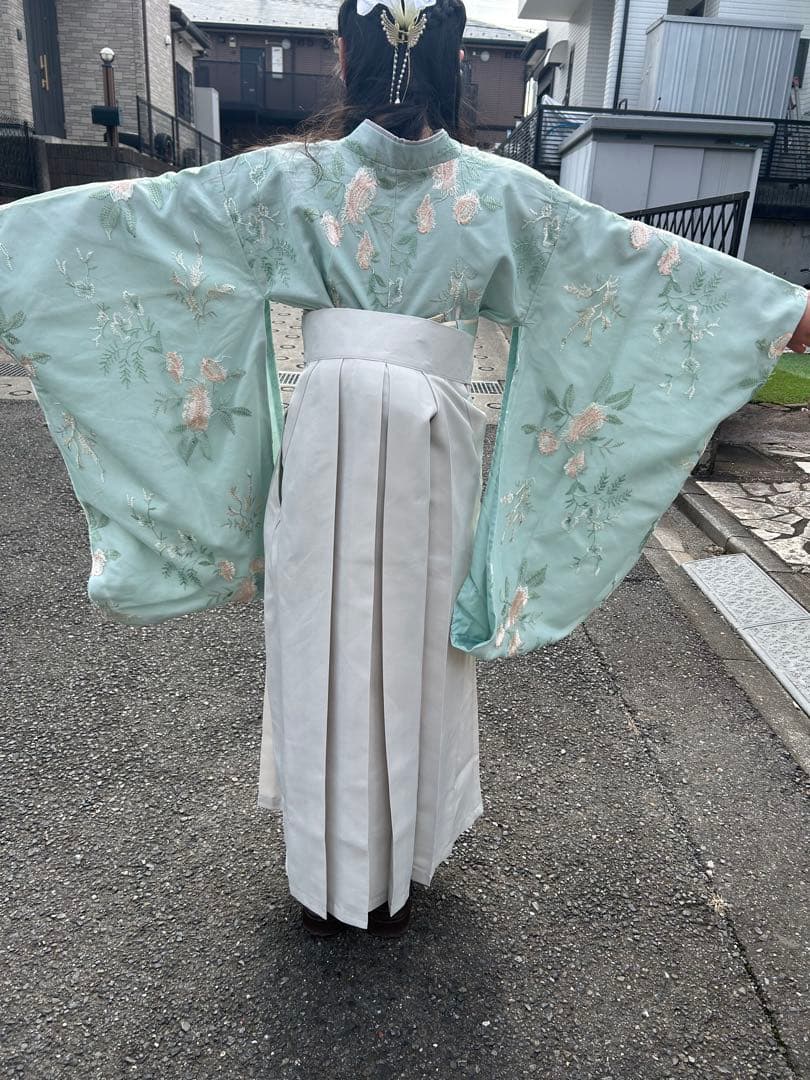 ⭐︎チェウォンさん専用⭐︎小学校卒業式150ミントグリーン 花柄刺繍 袴