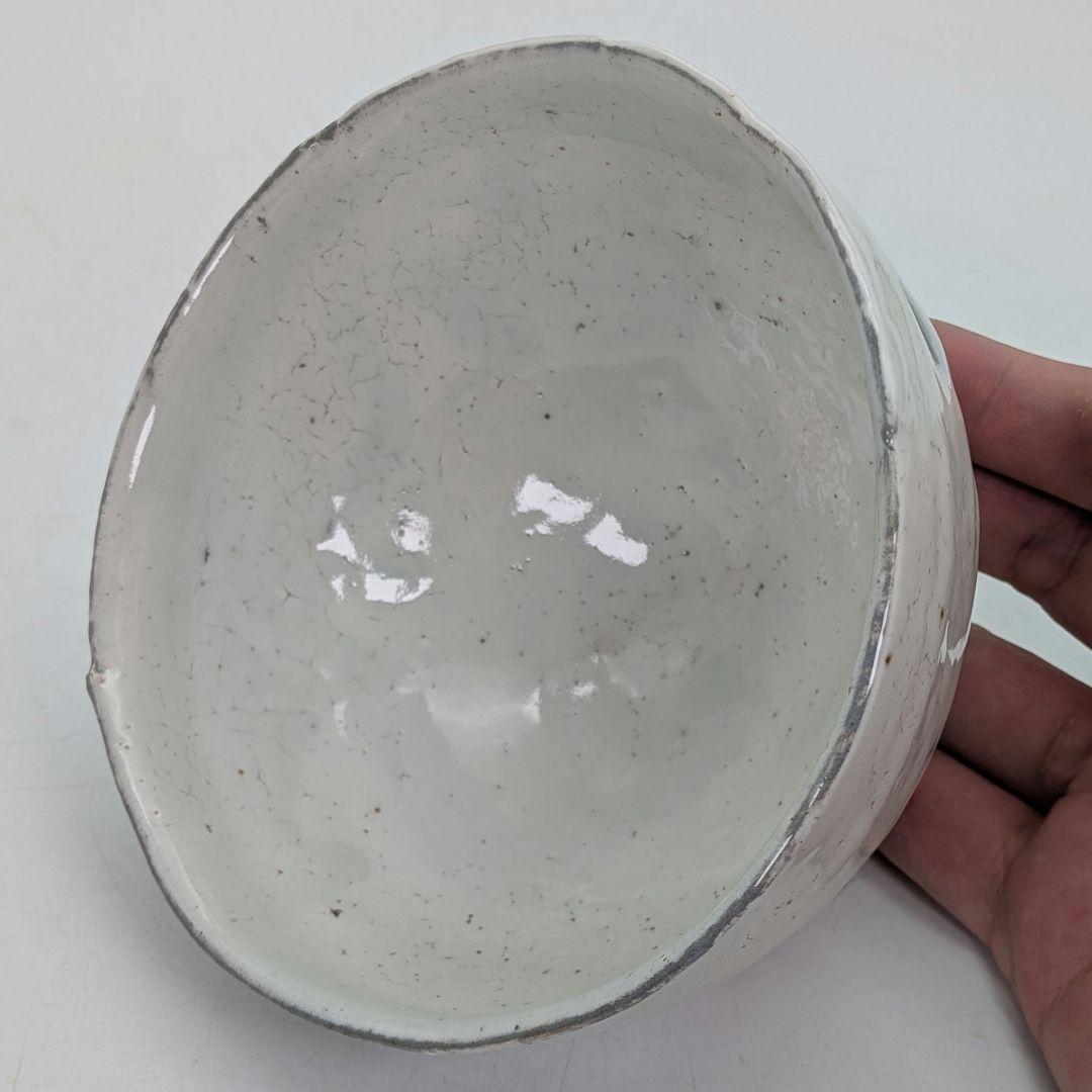 寿康窯 柳楽泰久 粉引手茶盌 共箱合布栞 抹茶碗 抹茶茶碗 茶道具 茶器 食器