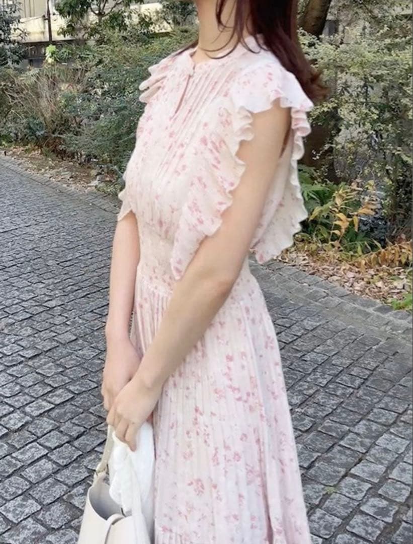 SNIDEL sustainableフリルワンピース 0 ピンク インナー付き
