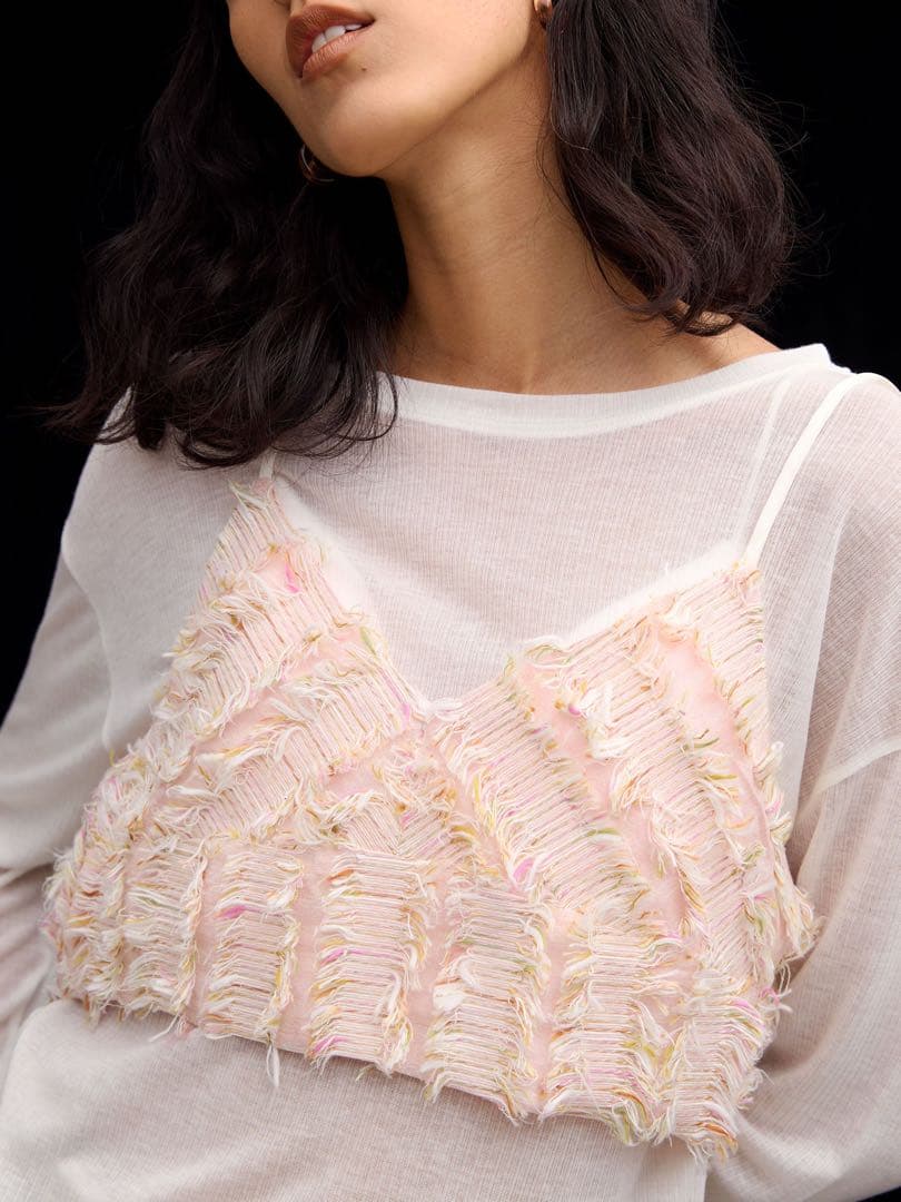 アメリ/2WAY MIX PINK SHAGGY BUSTIER