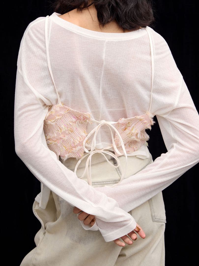 アメリ/2WAY MIX PINK SHAGGY BUSTIER