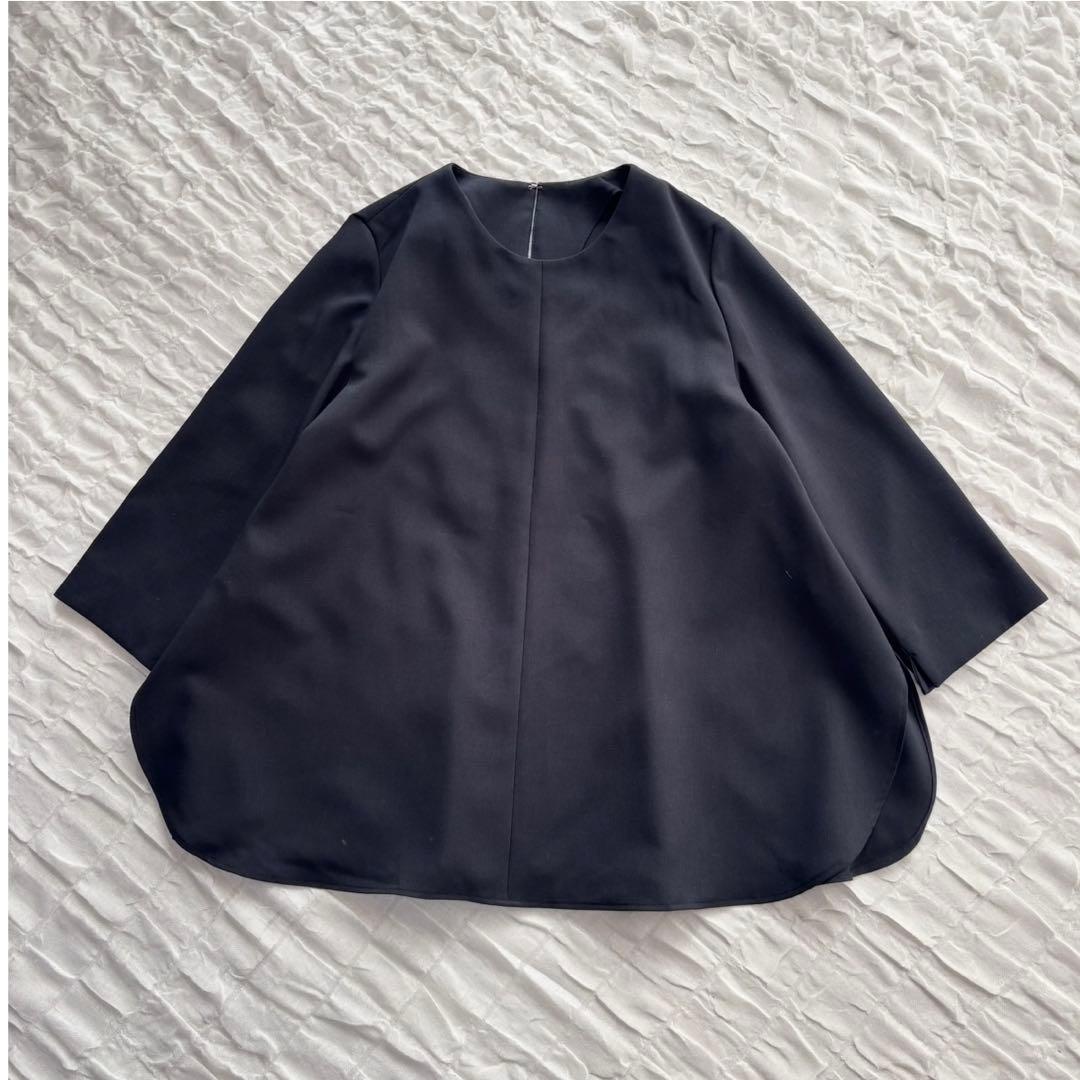 【美品】 スピックアンドスパン ドライダブルクロスフレアブラウス 24年モデル