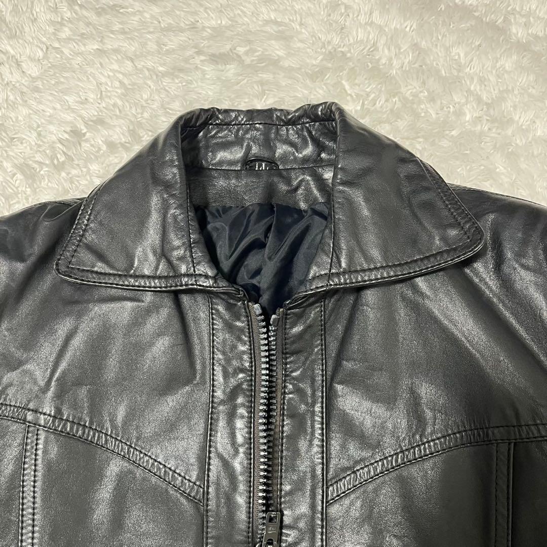 Deluxe Leatherwear 牛革 レザージャケット 短丈 ブラック