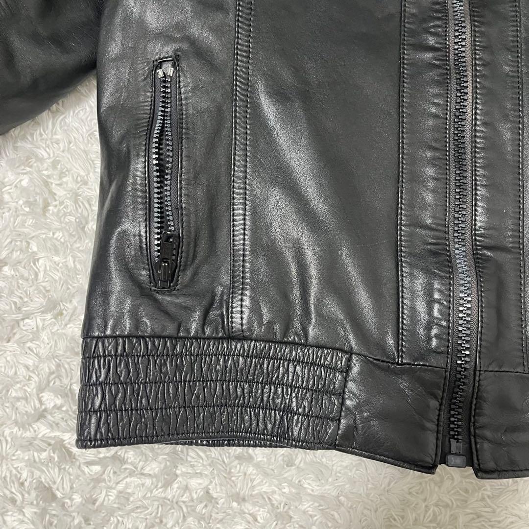 Deluxe Leatherwear 牛革 レザージャケット 短丈 ブラック