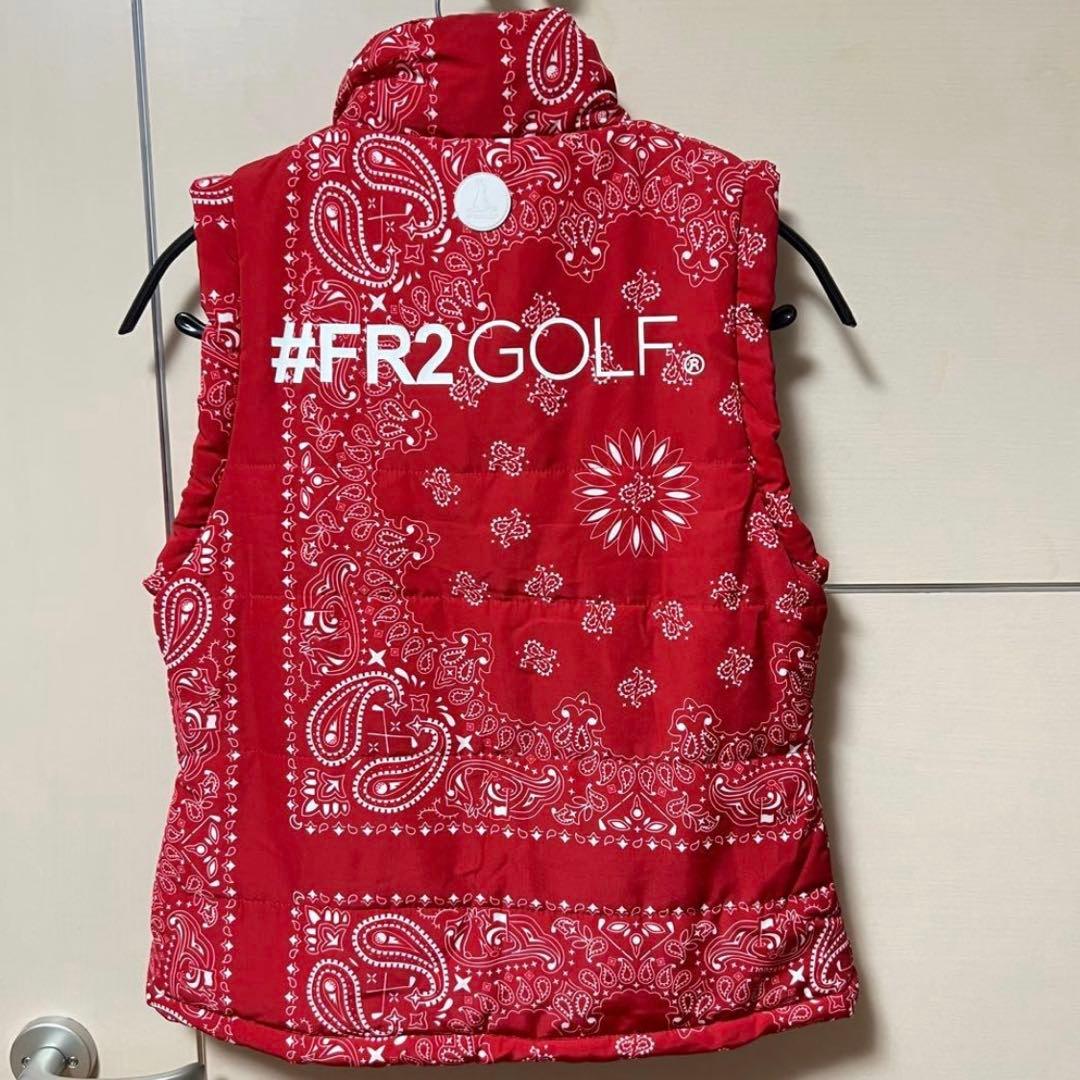 FR2 GOLF バンダナ柄 ダウンベスト レッグウォーマー レディース 赤