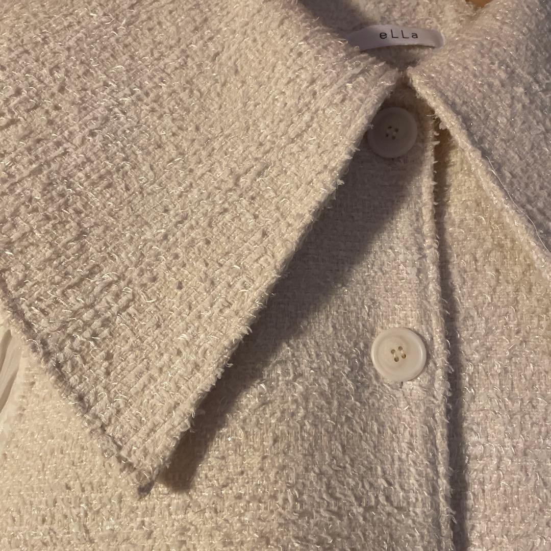 ella selectshop ビッグカラーツイードジレ　ホワイト