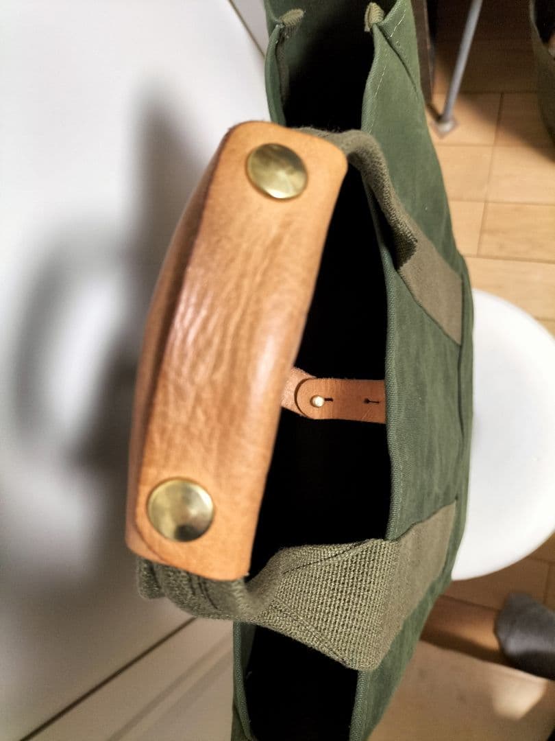 yanasanさんご依頼分オリジナルビックトートミリタリー レザーハンドル付き