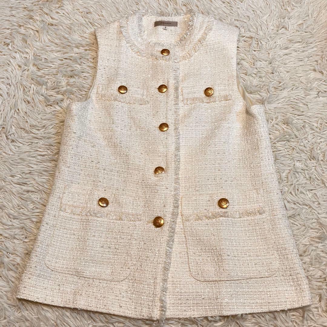 【極美品】JUSGLITTY ツィードジレ 近年モデル ホワイト