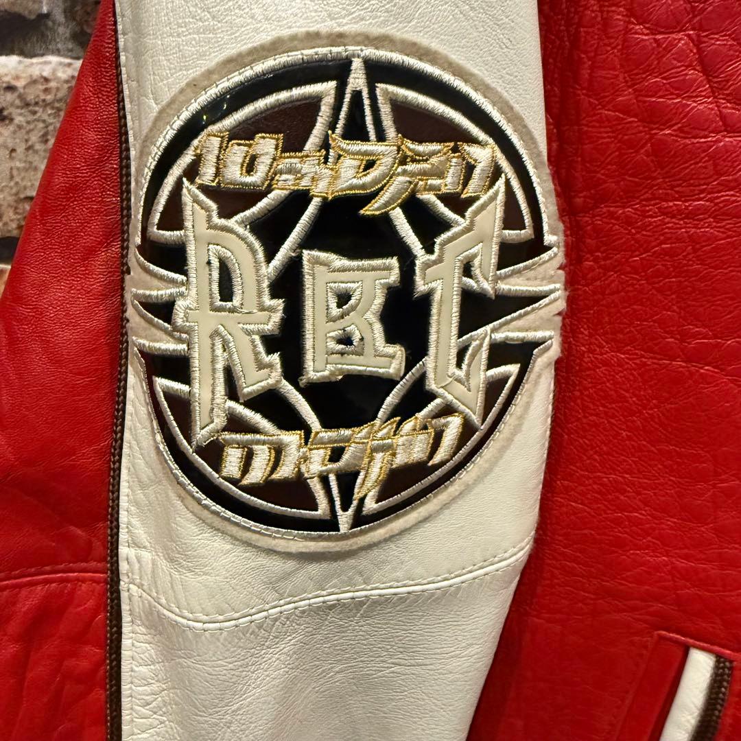 R.B.C　本革　レザージャケット　コブラ　レッド　Lサイズ