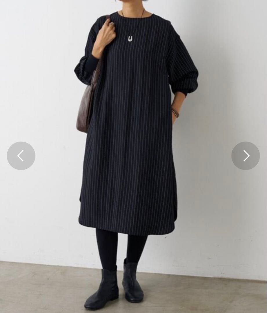 ★ビアズリー beardsley★ストライプ ロングシャツワンピース★